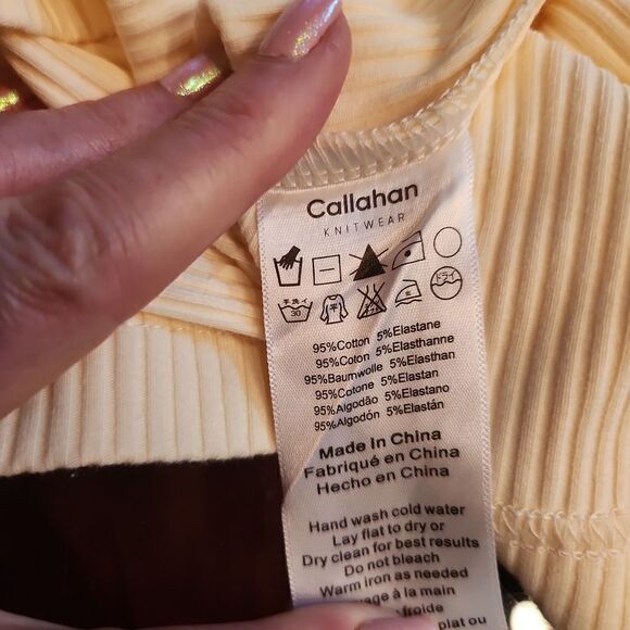 Callahan Cream Knit Sweater with middle buckle Size S NWT - Picture 7 of 7
